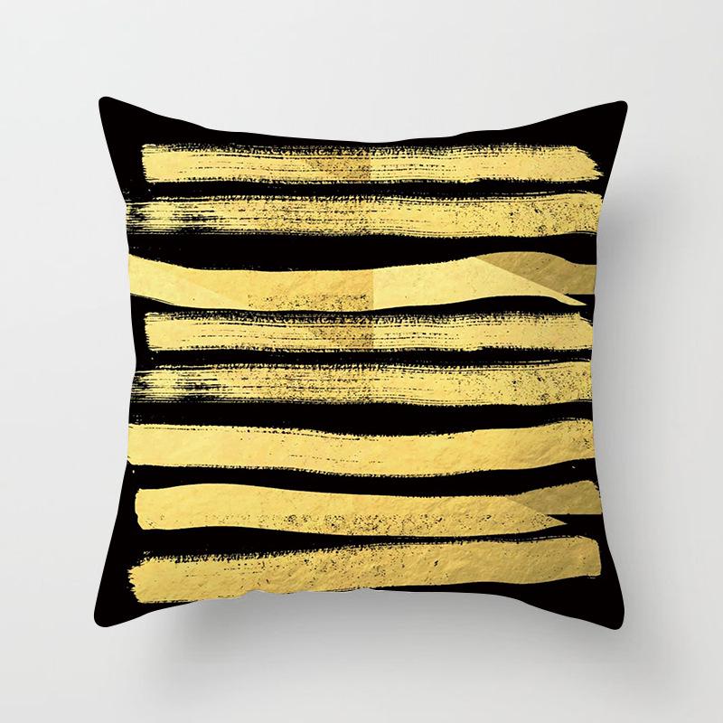 Home Products New Black Geometric Sofa Pillow Cushion Cover Digital Printing Office Cushion Cover