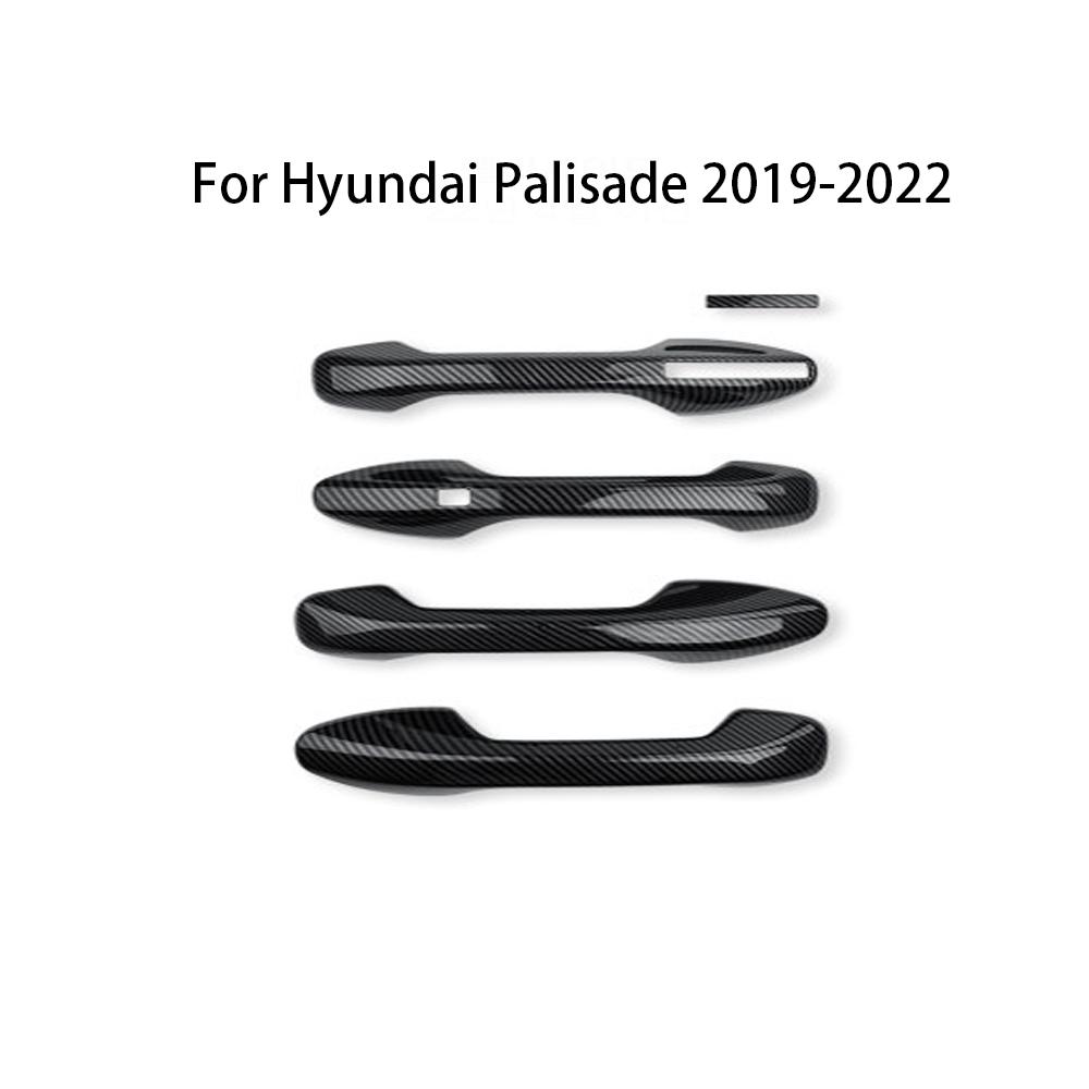 4PCS Carbon Fiber Car Door Handle Cover For Hyundai Palisade 2022 Car Handle Cover Left Hand
