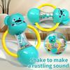 Hand-Cranked Bell Shaking Toy with Cute Blue Puppy Design , Perfect for Newborns & Toddlers, Ideal Christmas & Halloween Gift