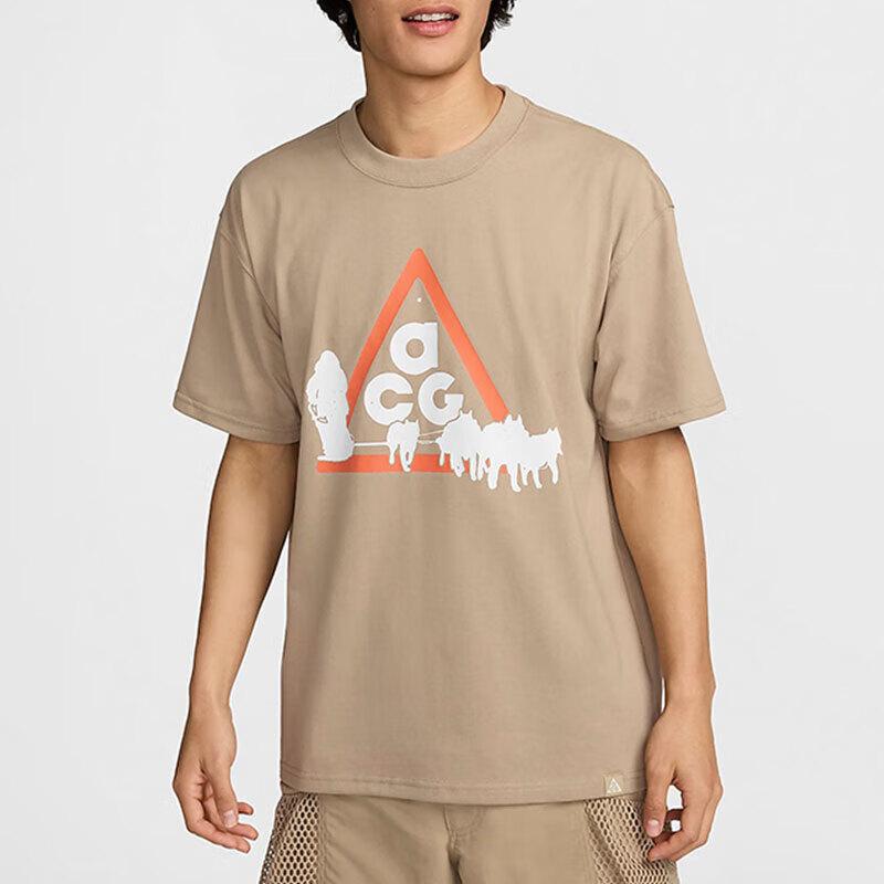 Nike ACG Series Pattern Print Moisture-Wicking Breathable Short Sleeve T-Shirt Men Tops Khaki FZ5278247