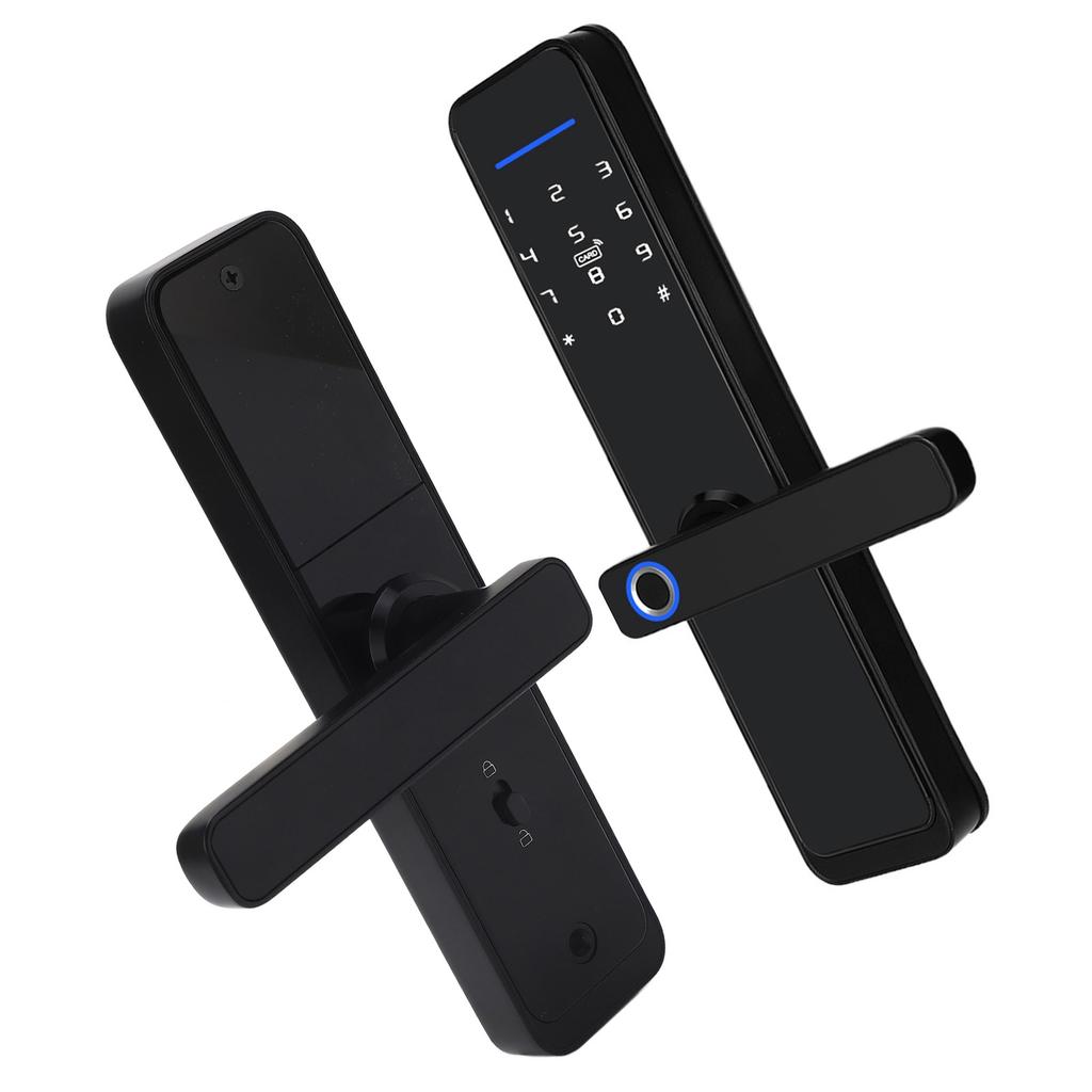 WiFi Electronic Door Handle Lock Password Fingerprint IC Card Remote Work for Tuya