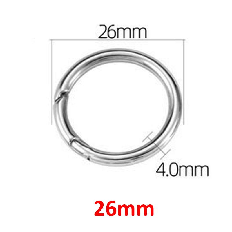 2pcs/1pc Stainless Steel Keyring Spring Clasps for Keychain Key Holder Polishing Openable Round Ring Carabiner Jewelry DIY