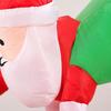 Three-Santa Christmas Inflatable with a Vertical Arrangement, Air Blower, LED Lighting, and a Packable Shape After Air Release for Storage