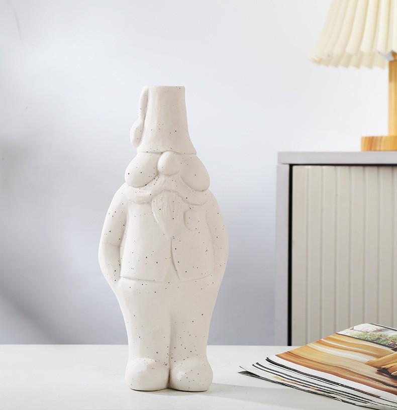 Nordisch Modern Weiße Keramikvase für Heimdekoration und Blumengestecke