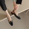 Beige Heeled Sandals Shoes Closed Toe Women's All Match Mary Jane Black Block Comfort Low Open Retro Girls Summer