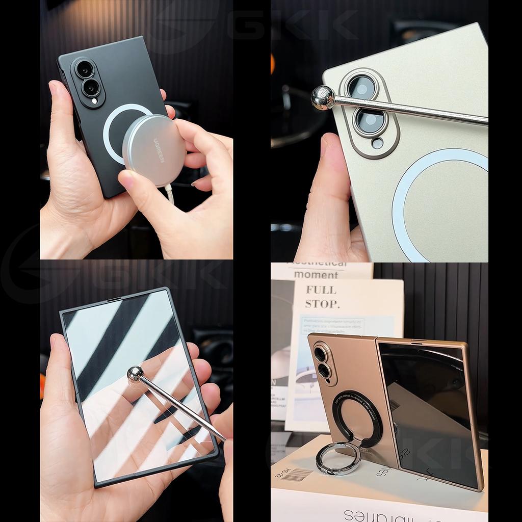 Ultra-thin Armor Plastic Case for Samsung Galaxy Z Fold 8 Ultra Screen Glass Wireless Charge Ring Cover for Galaxy Z Fold7 Case