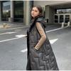 Autumn Winter Hooded Women's Down Cotton Jacket Waistcoat Waist Length Over The Knee Fashion Thickened Female Vest