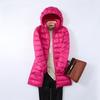 Plus Size Ultra-Light Mid-Length Down Jacket for Women - Ideal for 200 lbs, Middle-Aged & Elderly, Ultra-Thin Design, Extra Large