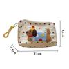 Large Capacity Cute Puppy Embroidered Canvas Makeup Bag with Lanyard Portable Travel Cosmetic Storage Organizer Waterproof Pouch