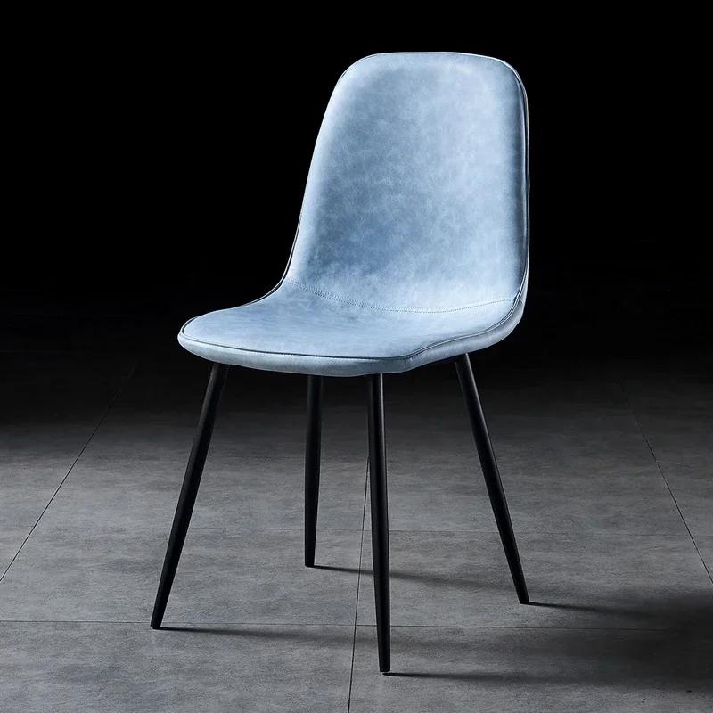 Faux Leather Dining Chairs Metal Legs Kitchen Seating Charlton Brown Upholstered Side Chairs Elegant Room Arrangement