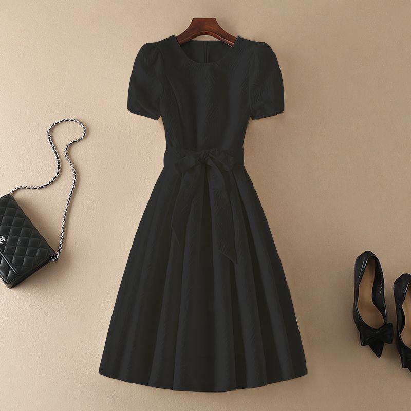 Treasure Wardrobe Petite Women's High-End French Summer White Dress