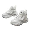 Mens White High-Top Chunky Sneakers With Cushioned Insole Height Increasing Platform Sole