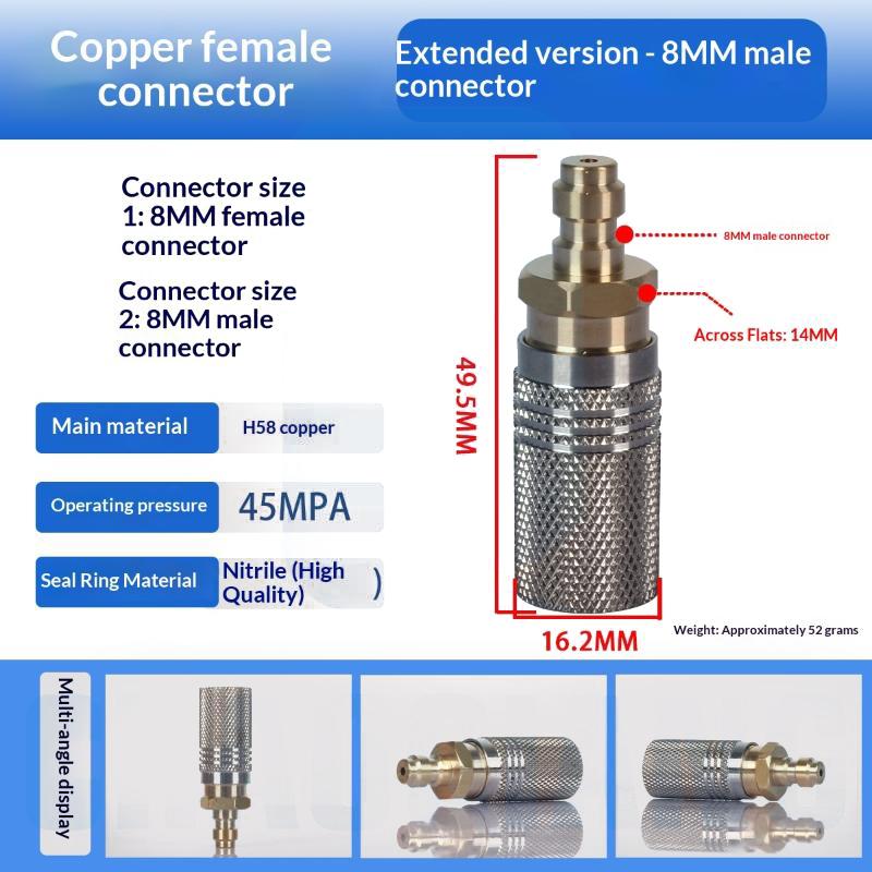 Luft HPA Soft Verlängert Luftbefüllung Schnellverschluss Adapterbuchse 1/8BSP(G1/8) 8mm Außengewinde Nippel Zubehör