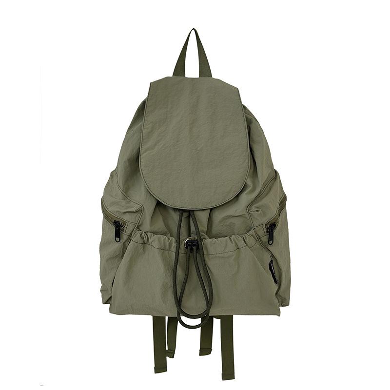 Schoolbag New Korean Niche Lightweight Nylon Backpack Girls Casual Fashion Drawstring Travel Large Capacity Backpack