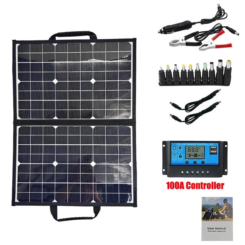 1000W Solar Panel Portable Folding Bag USB Type-C DC Output Solar Charger Outdoor for Car Boat Caravan Camping Power Generator