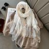 Luxury Shiny Diamond Scarf Silk Women Hijab Soft Wool Shawls and Wraps Large Thin Scarves Foulard Female Bufanda New