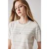 Women's Mulberry Silk Blend Striped Knit T-Shirt