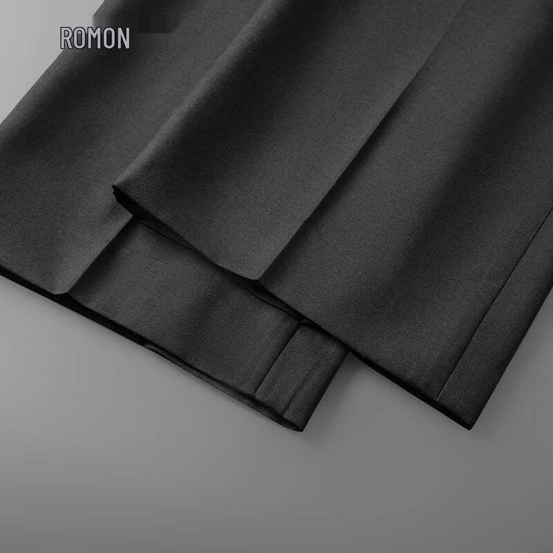 Luomeng Men's Anti-wrinkle Non-iron Straight-Leg Suit Trousers