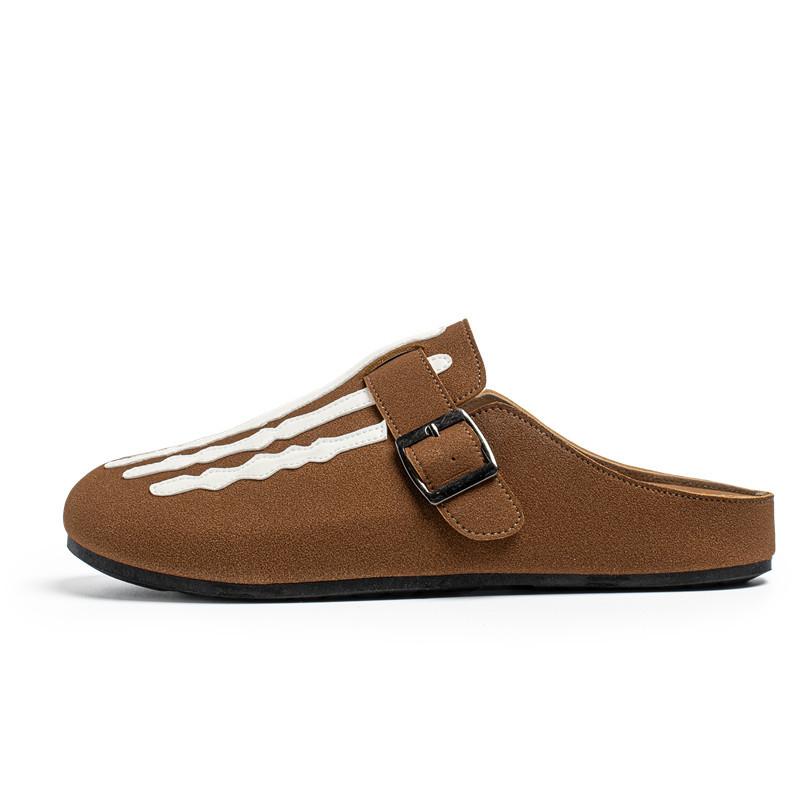 Clogs for Men Casual Cork Shoes Comfortable Slip On Indoor Outdoor Closed Toe Slides With Adjustable Buckle Men's Footbed Mules with Arch Support
