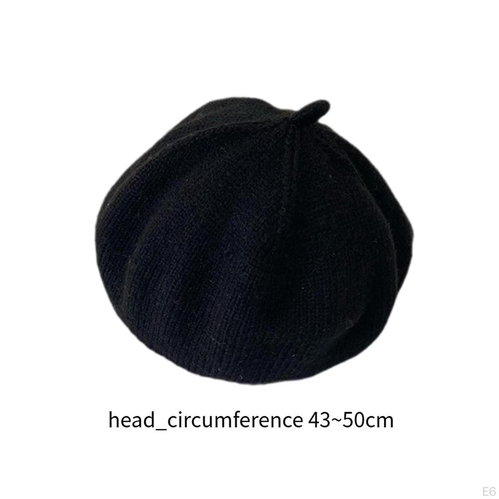 Beret Hat Cold Weather Knitted Beanie Cap for Traveling