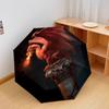 1 PC Automatic Folding Umbrella - Cartoon Dragon Pattern, Portable & Foldable Design with 8 Ribs, Christmas Birthday Gifts