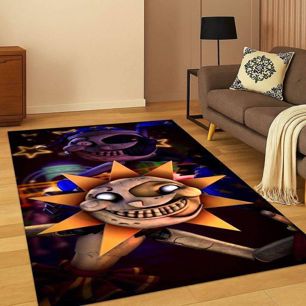 3D F-FNAF Hra Kreslený Koberec Rohožka do Ložnice Obývacího pokoje Pohovka Vstupní Rohožka Domácí Dekorace, Koberec pro Dětský Herní Koutek Protiskluzový Vánoční Dárek