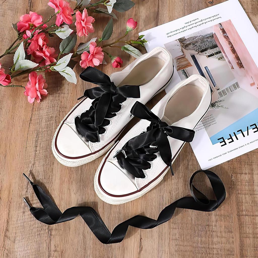 Flat Ribbon Shoelaces Ribbon Shoelaces Double Flat Ribbon Shoelaces For Sneakers Casual Shoes