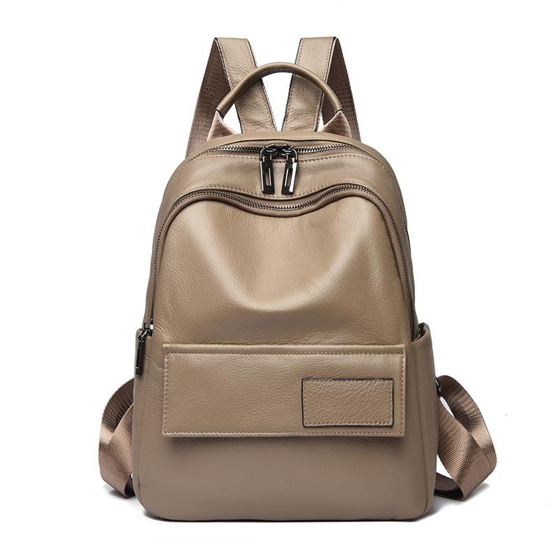 100% Genuine Leather Women Backpack Top Quality Cowhide Casual Travel Bag Large Capacity Bag pack School Bag Ladies Shoulder Sac