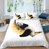 Panda Duvet Cover Set Cherry Blossoms Cute Animal Bedding Set Flower Branches Cartoon Double Queen King Polyester Quilt Cover