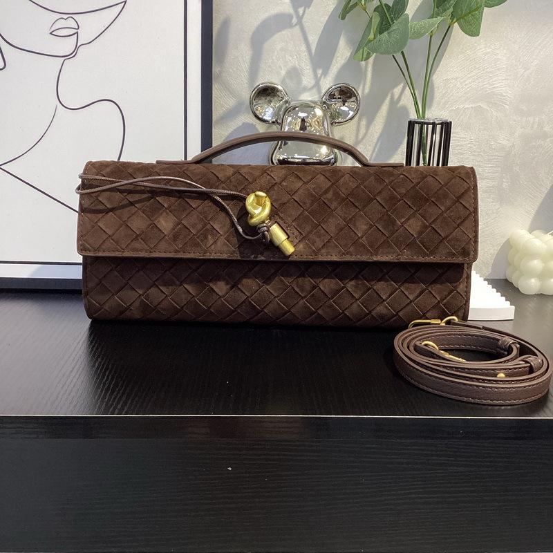 

2025 Новый Стиль Натуральная Кожа Женская Сумка Коровья Кожа Ретро Плетеный Клатч Ручной Вечерняя Сумка Модная Межсезонная Межсценарная 31x13x4CM кофейный