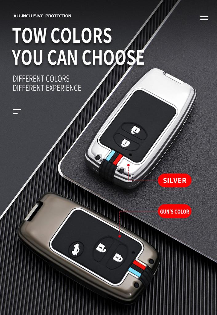 2 3 tlačítka Zinková slitina + silikonový celokryt Pouzdro na klíče od auta pro Toyota Prius 30 Alpha Aqua Land Cruiser Auris pro Lexus LC 200