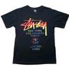 Vintage koszulka Stüssy World Tour Mała Czarna Nowy Jork L.A. Koszulka Unisex Tokio Londyn Paryż