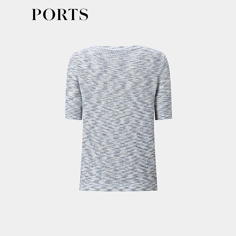 PORTS Women's 2025 S/S Color-Block Round Neck Knitted Pullover