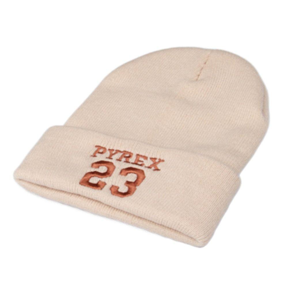 Embroidery Letter 23 Baby Knitted Hat Warm Baby Beanie Cap Korean Kids Snowcap  Boys Girls