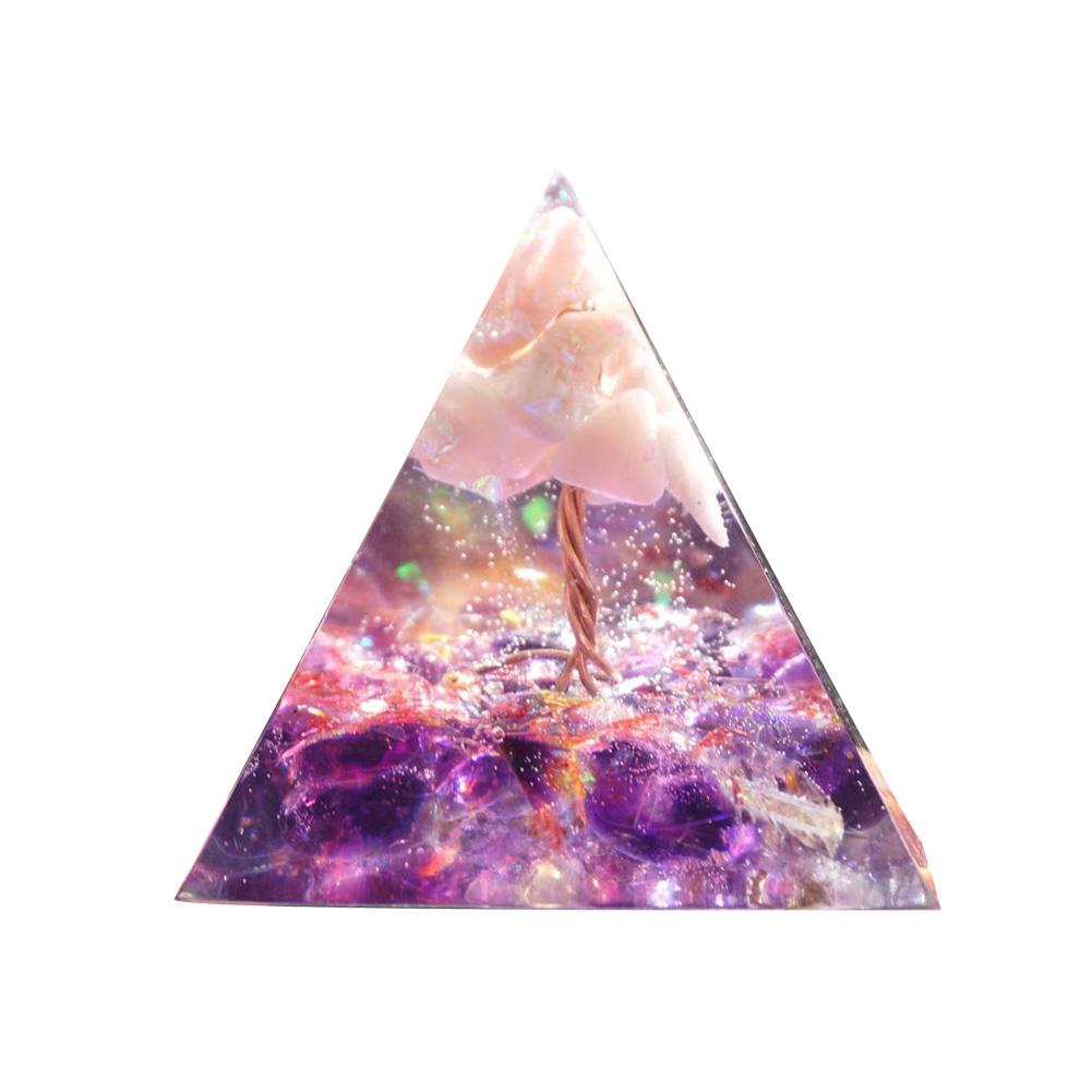 Natural Pyramid Crystals Handmade Stone Orgonite Pyramid Amethyst Crystal Sphere Natural Stone Energy Generator Meditation Tool