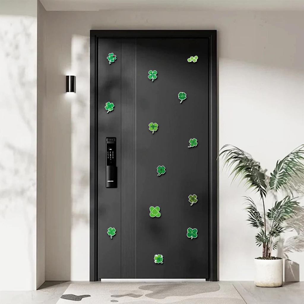 20 Four-Leaf Clover Magnetic Fridge Stickers - Fresh, Creative, Waterproof Green Plant Designs