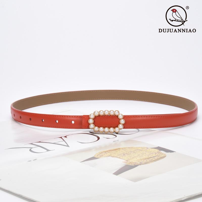 Belt Women'S Genuine Leather Cowhide Black Belt Fine Decoration Skirt Simple Suit Jeans Belt