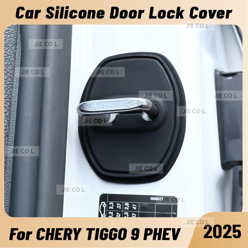 For CHERY TIGGO 9 PHEV 2025 Car Door Shock Absorber Door Lock Protector Silicone Auto Door Lock Latches Cover Accessories