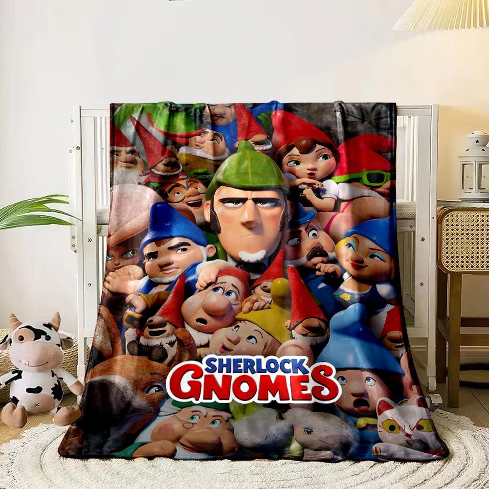 

Cluster of colorful animated gnomes with various expressions and outfits. for all seasons blanket lunch break throw gift 80cm x 120cm
