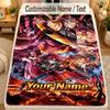 Flannel BlanketDemon Slayer Custom Name Text Personalized Soft Warm Throw Blanket Home Decor Gift