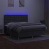 Maison Exclusive - Sommier à lattes de lit et matelas et LED Gris foncé 160x200 cm