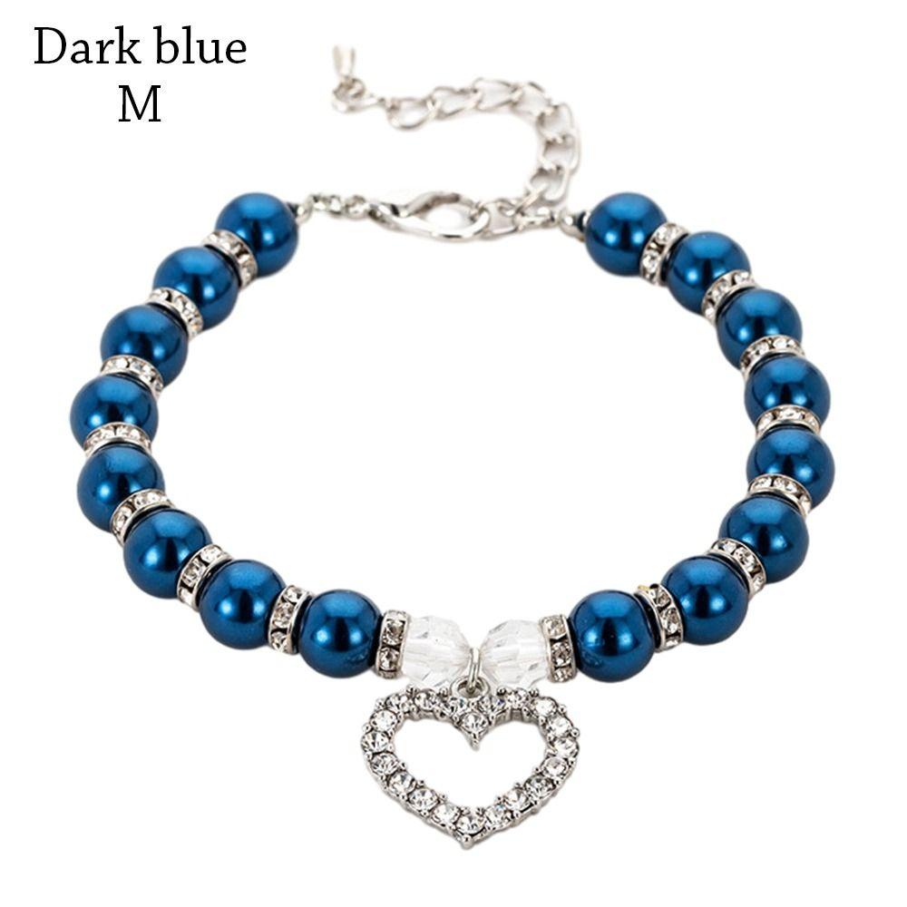 Adjustable Imitation Pearl Cute Dog Necklace Pet Dog Collar Jewelry Neck Chain For Dog Cats Luxury Diamond Pendant Accessories