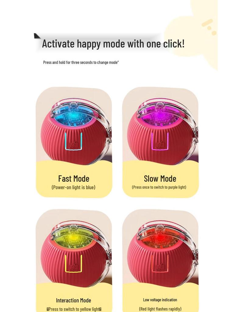 Smart Cat Ball: Automatic Self-Entertaining Rolling Toy for Kittens