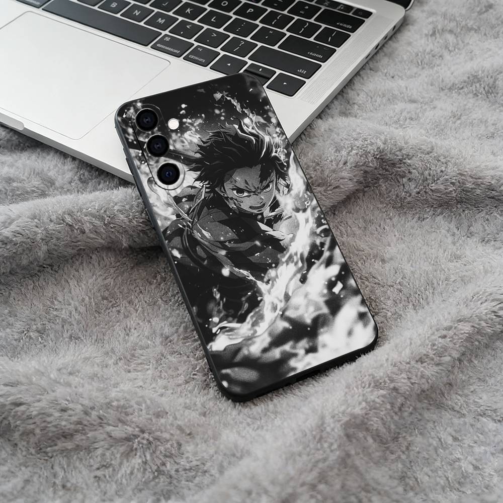 Popular Anime D-Demon Slaye Soft Silicone Phone Case for Samsung Galaxy A73/A71/A72/A70/A53/A52/A51 - Black