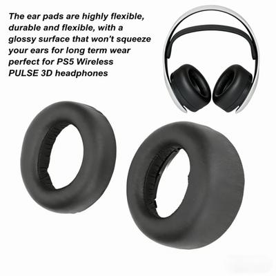 2PCS Leather Headphone Ear Pads for PS5 Wireless PULSE 3D Earphones Gaming Headset
