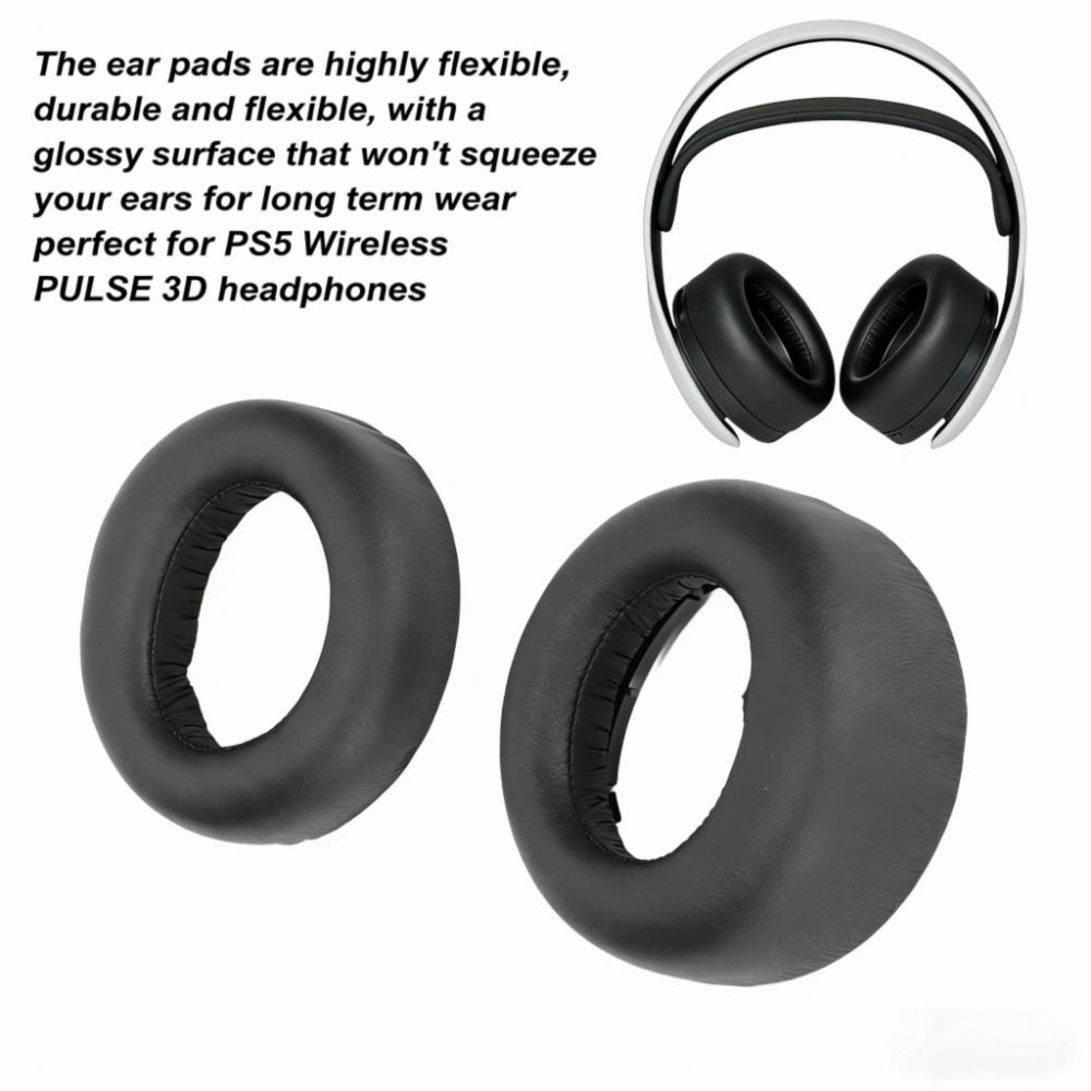 2PCS Leather Headphone Ear Pads for PS5 Wireless PULSE 3D Earphones Gaming Headset