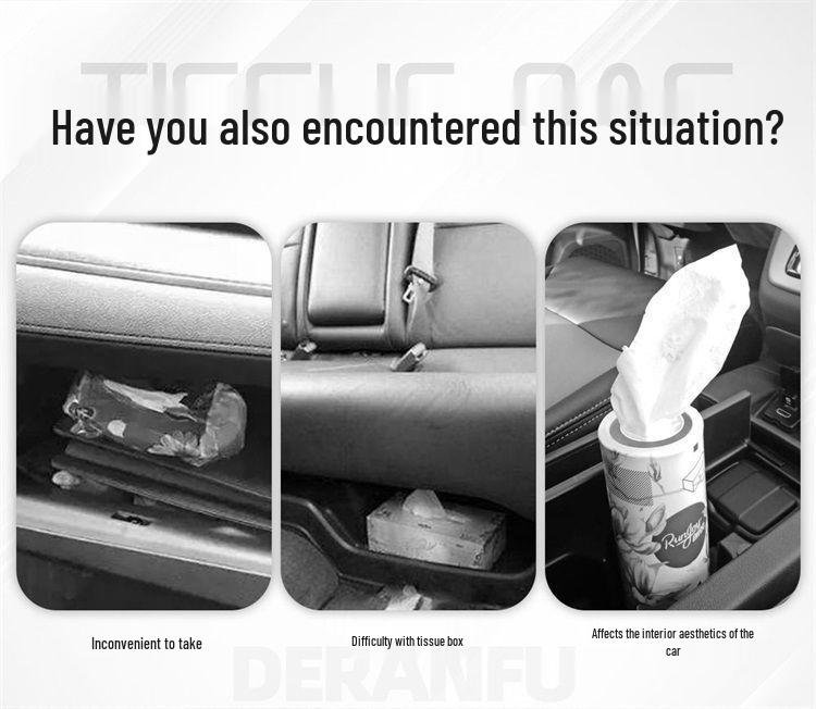 Universal Car Sun Visor Hanging Tissue Box - High-End Interior Napkin Holder