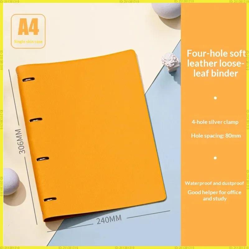 Generic A4 Pu Leather Notebook Binder Refillable 3 Round Ring Binder Cover For A4 Filler Paper Personal Planner Office Organizer