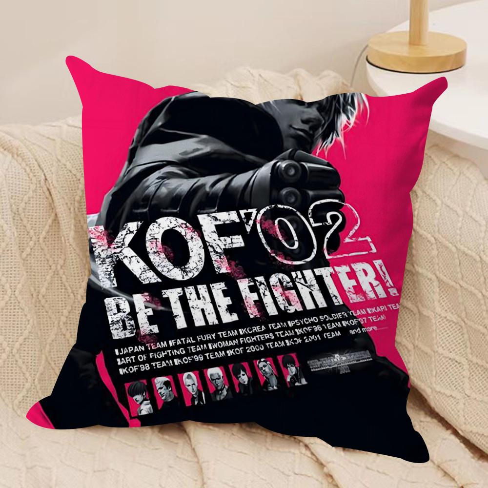 K-KOF TheKing of F-Fighter Cushion Cover Silky Short Plush Double-Sided Printed Pillow Case for Sofa All Seasons Home Decor Gift