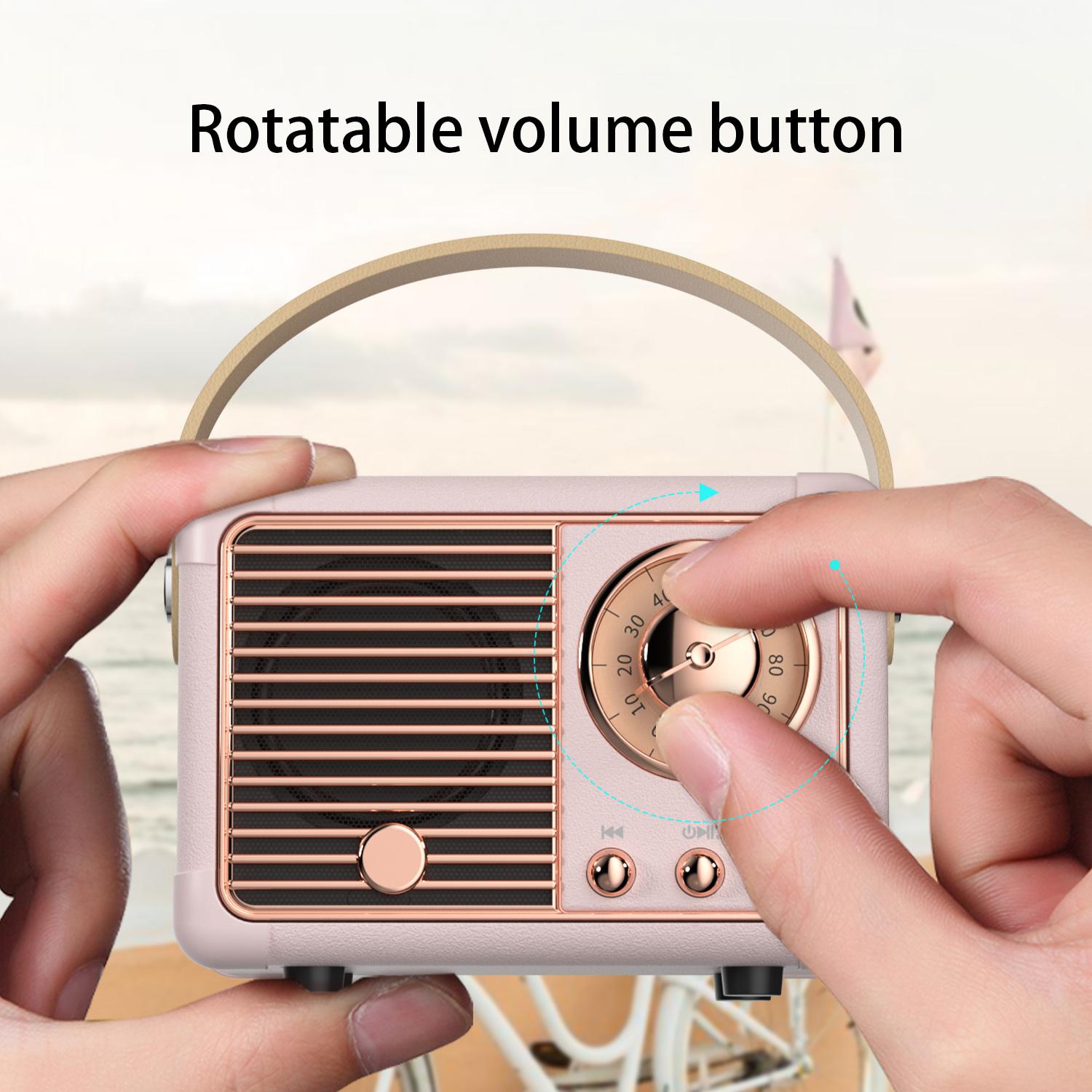 

HM11 2nd Gen Retro Bluetooth-compatible Speaker Portable Wireless Speaker Support U-disk TF Card AUX Black